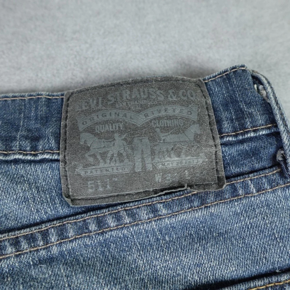 Levi's 511 Jeans Mens 34x28 Blue Slim Fit Stretch Denim Hemmed